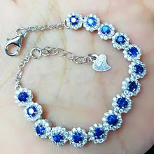 Натуральный сапфир или цепь турмалиновая браслет ювелирные изделия 0.15ct* 15 шт драгоценный камень T80921001