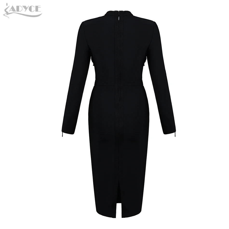 Adyce 2019 новое зимнее Бандажное платье для женщин Vestido сексуальное черное Клубное с