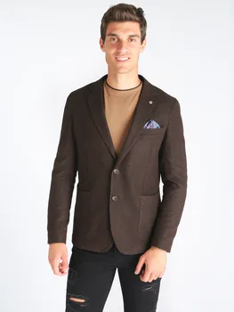 

Mixed wool Jacket fancy texturized
