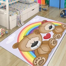Else Радуга милая любовь коричневые Медведи Сердца животные 3d печать нескользящие микрофибры Детские украшения для детской комнаты коврик