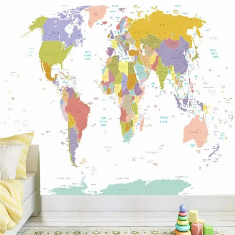 

Creative children English map background wall professional production mural factory wholesale wallpaper photo wall