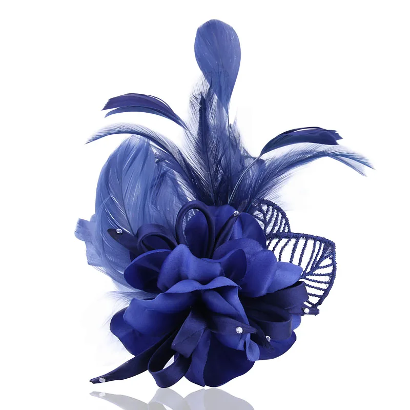 Chian Yu, брошь ручной работы, винтажные броши в виде цветка, тканевые булавки для женщин, модные аксессуары - Окраска металла: dark blue