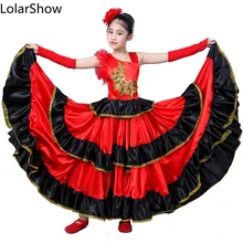 Детские юбки для фламенко, испанский танец фламенко для девочек, испанский сенритовый танец фламенко, нарядное платье, костюм