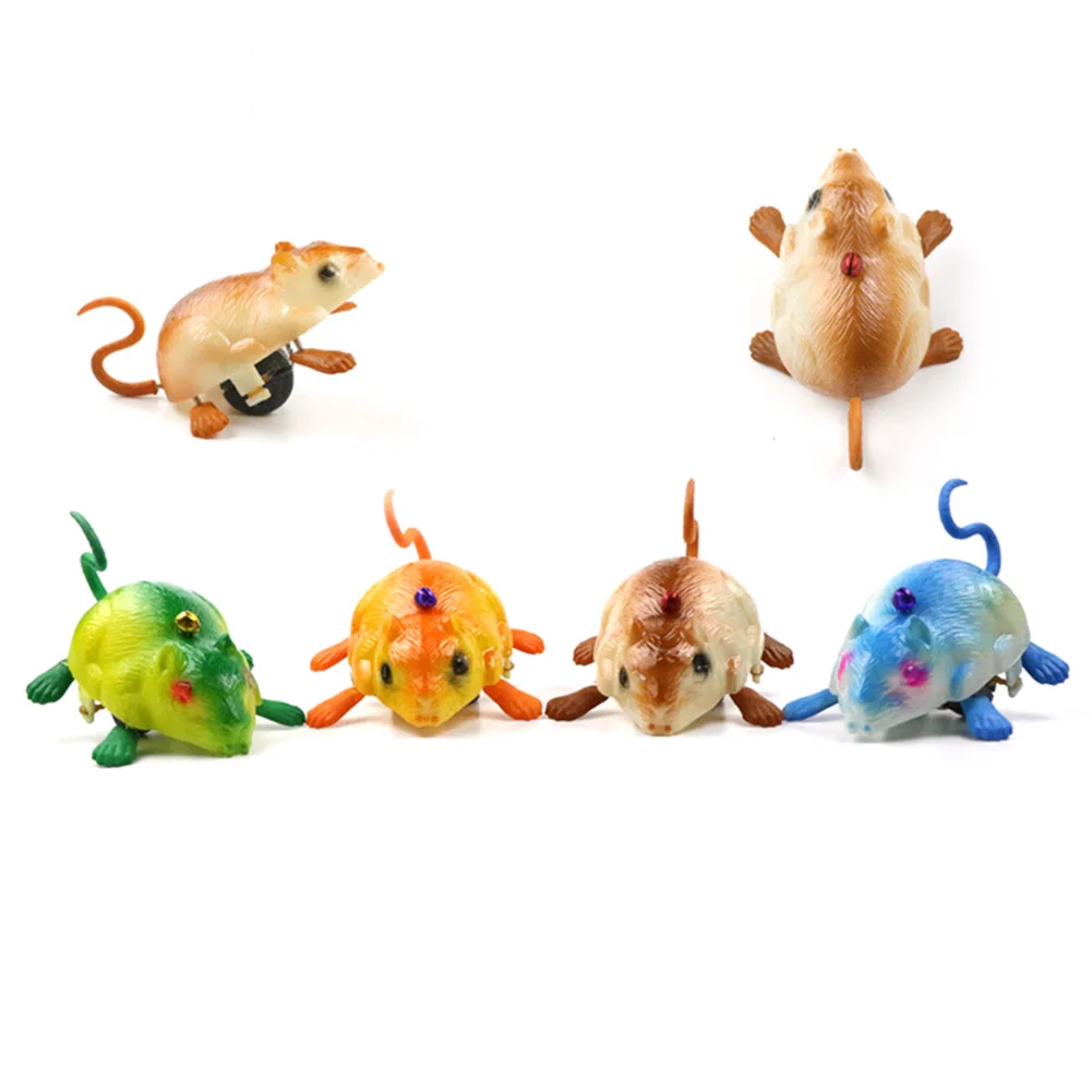 

Children Running Chain Pull Small Toys Infant Baby First Lovely Rat Cartoon Mouse Animal Wind Up Toys Color Random