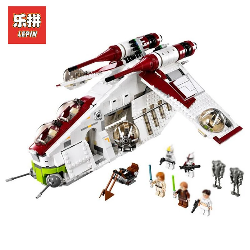 

DHL Lepin Sets Star Wars Figures 1175Pcs 05041 Republic Gunship Model Building Kits Blocks Bricks Educational Kid Toy Gift 75021