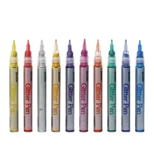 Glitter Paint Pens Set of 12 for Rock Painting, Scrapbook Journals, Photo Albums, Card Stocks, Paper Project, Coloring.