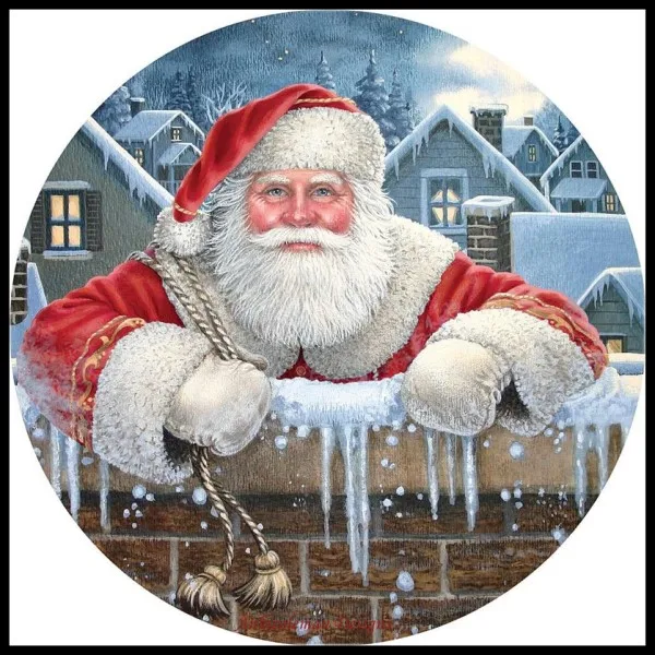 Рождественский праздник Счетный крест наборы рукоделие-14 ct DMC цвет DIY искусство ручной работы Декор-Санта-Клаус - Цвет: 182x182