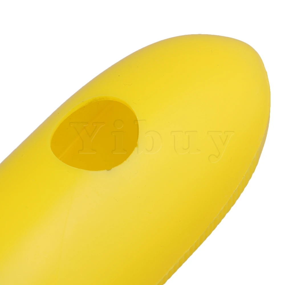 Yibuy желтый пластик Guiro с металлический скребок музыкальные ударные для детей