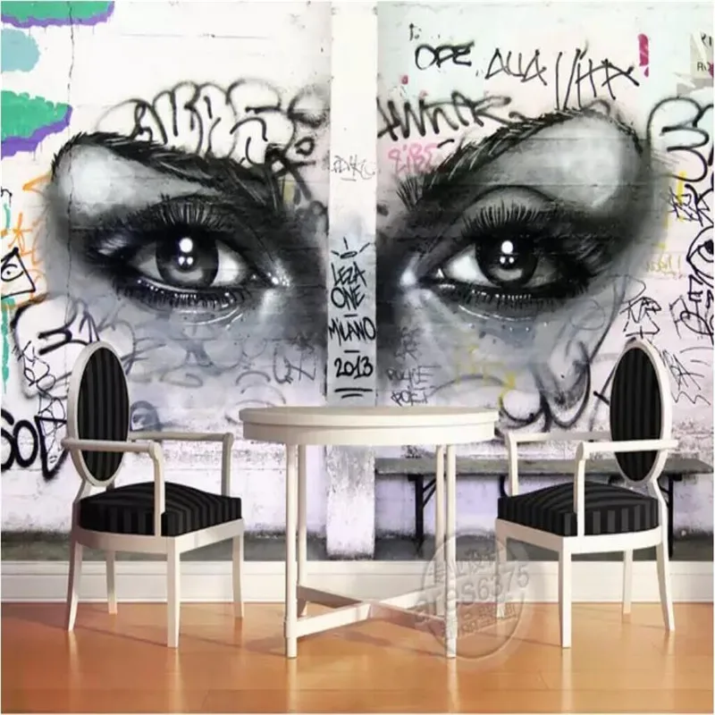 

Street graffiti bar mural background wall professional custom high-end mural factory wholesale wallpaper mural photo wall