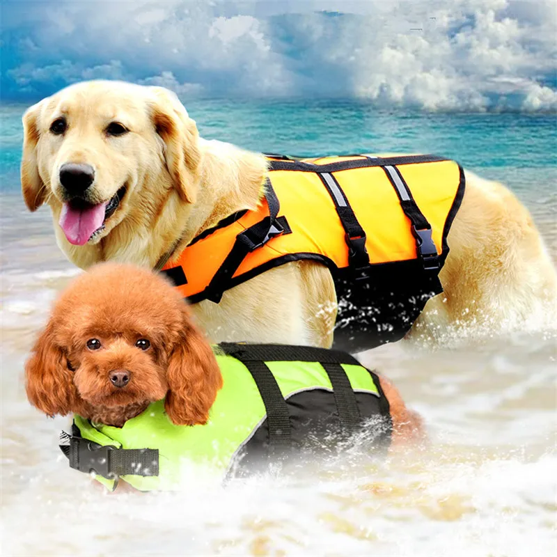 

Dog Life Jacket Pet Saver Life Vest Swimming Preserver Dog Puppy Swimwear Surfing Swimming Vest Reflective Stripes