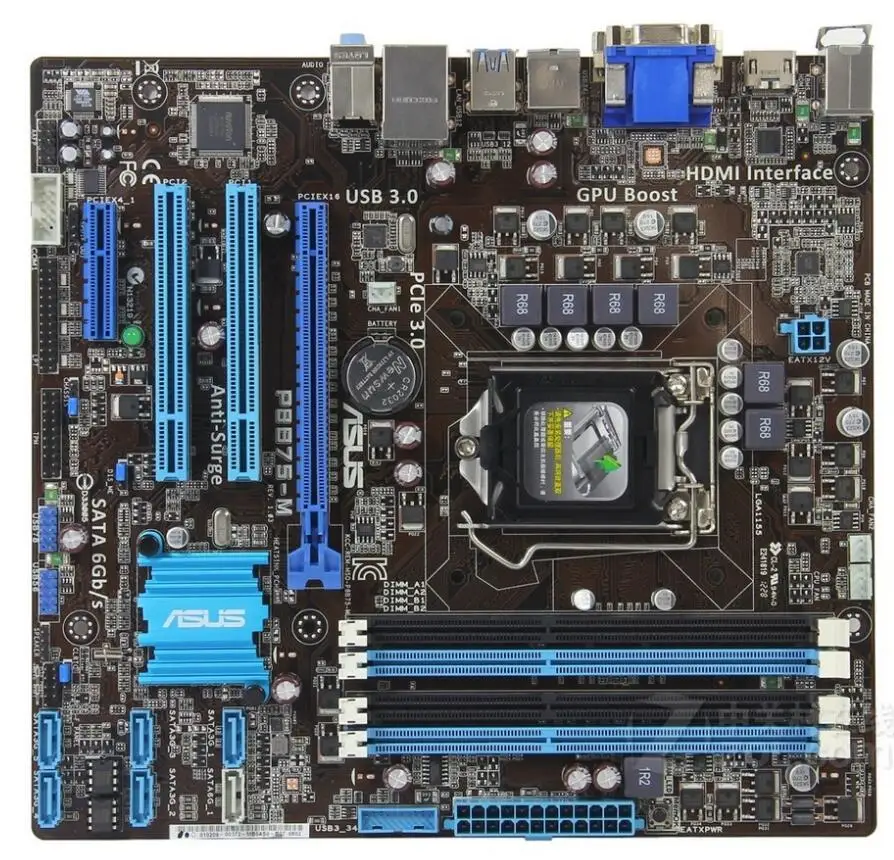 LGA1155 For ASUS P8B75-M Original Used Desktop B75 1155 Motherboard DDR3 USB3.0 SATA3 | Компьютеры и офис