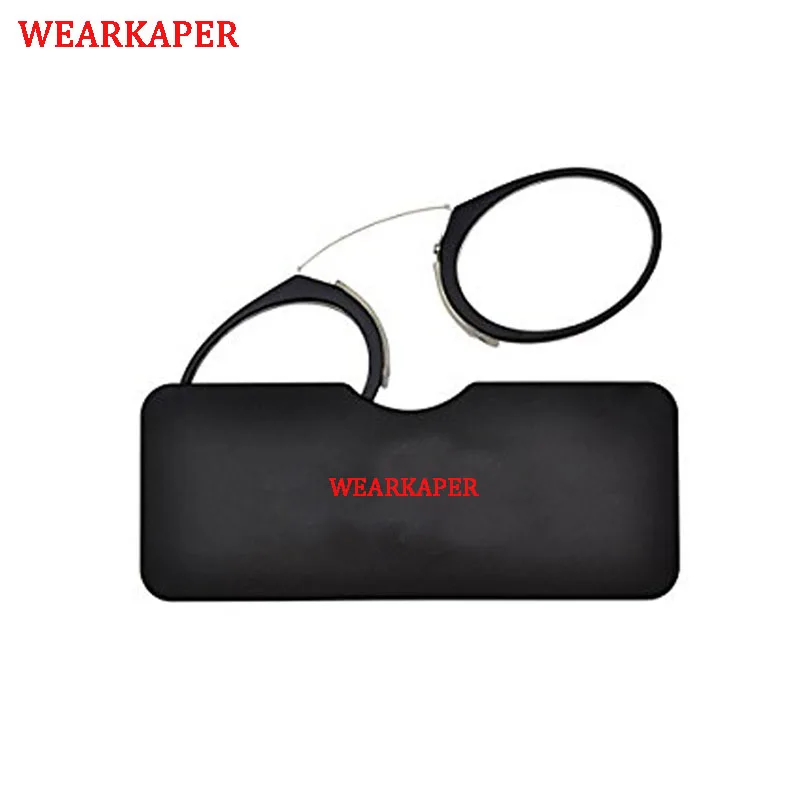 

WEARKAPER Titanium Rubber Pince Nez Reading Glasses Clip Nose Round Optical Glasses Ultra Slim Wallet Prescription Eyewear1-3