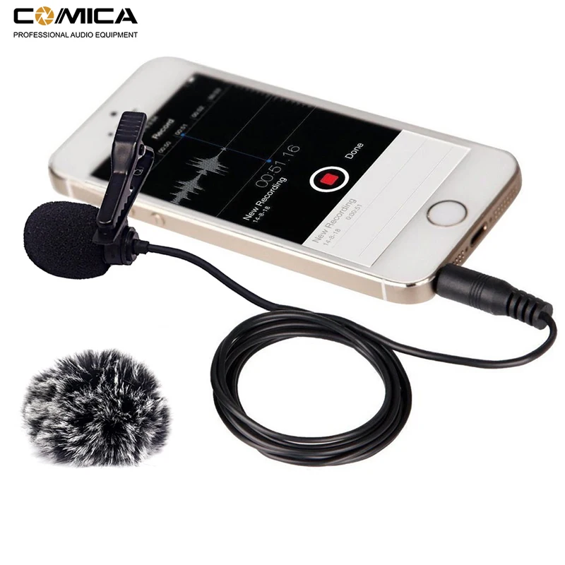 

Comica V01SP Lavalier Lapel Microphone Clip-on Omnidirectional Condenser Interview Mic for iPhone Android Smartphone Recording