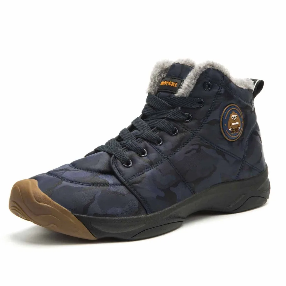 

Winter Cotton Boots Warm Fur Boots Men Ankle boots Man Military Booties Anti-Skid Flat Shoes Boy Autumn Outdoor Platform Shoes