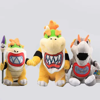 

3Pcs/Set Super Mario Bros Standing Bowser JR Koopa Baby with Sword Gray King Bones Bowser Plush Toys Stuffed Dolls 18-20 CM