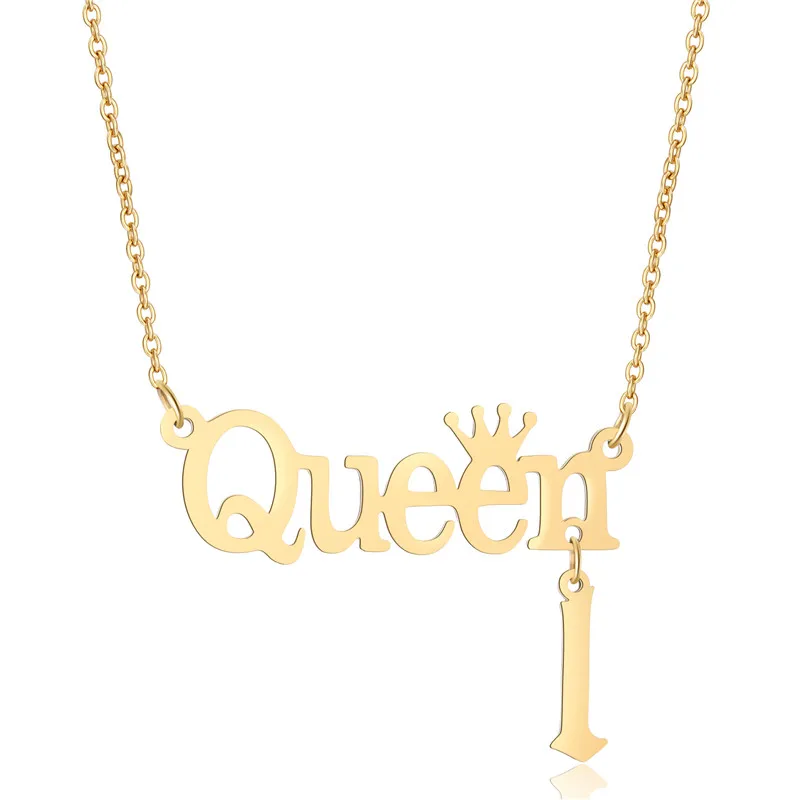 Buy Custom Queen Crown Name Necklace Stainless Steel