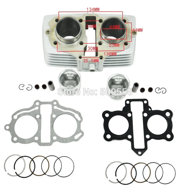 Baratos LOPOR 44mm KIT de cilindro y pistón conjunto y junta todos los conjuntos para Honda CBT125 125CC CBT 125 de aire de la moto refrigerado por nuevo