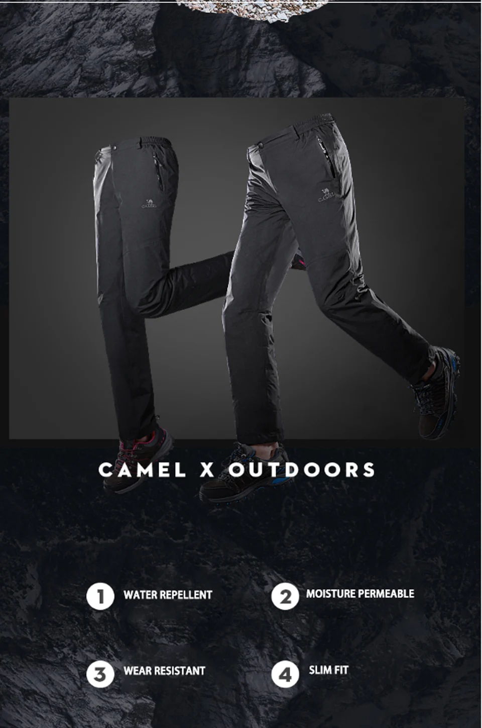 CAMEL мужские и женские уличные походные брюки ветрозащитные ...