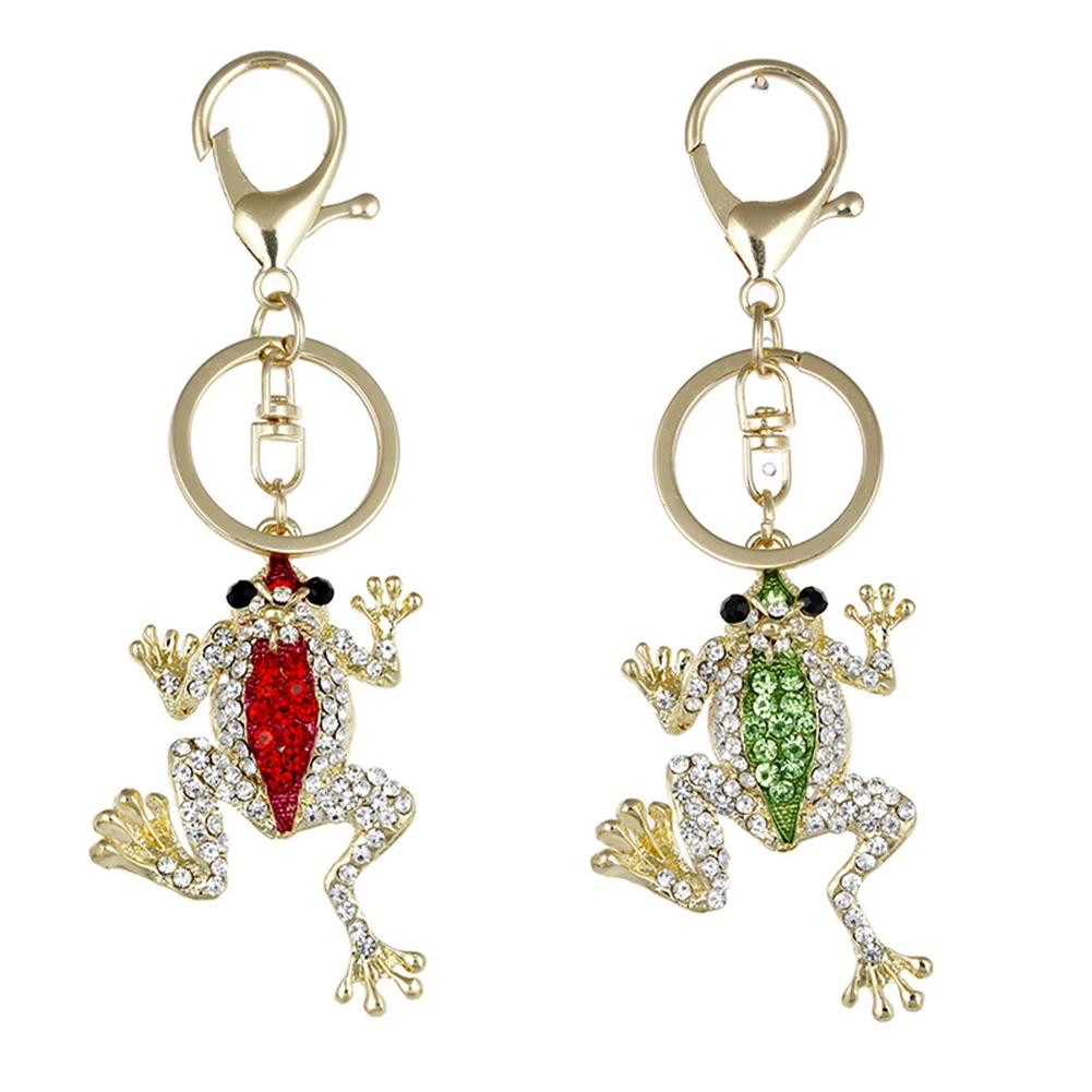 Fashion Frog Metal Rhinestone Keyring Keychain Car Key Holder Bag
