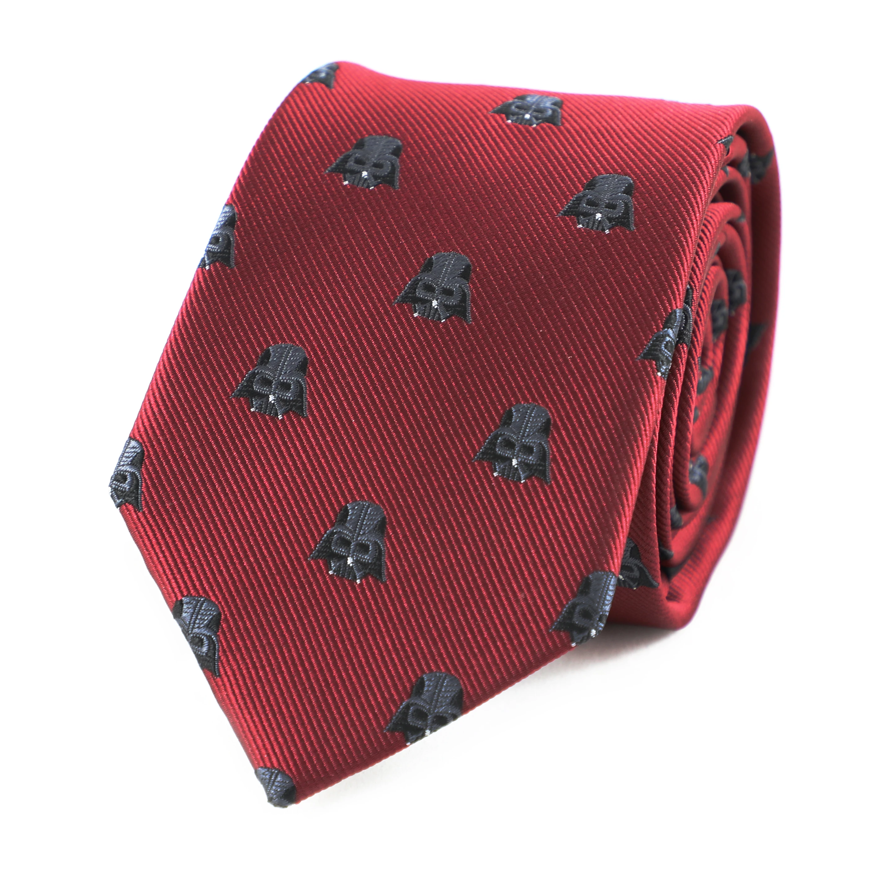 

Microfiber Jacquard Darth Vader Helmet Pattern Burgundy Necktie Star Wars Movie Theme Tie Father's Day Birthday