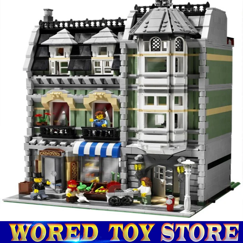 

Lepin 15008 2462Pcs City Street Green Grocer Model Building Kits Blocks Bricks Compatible legoed Educational toys 10185