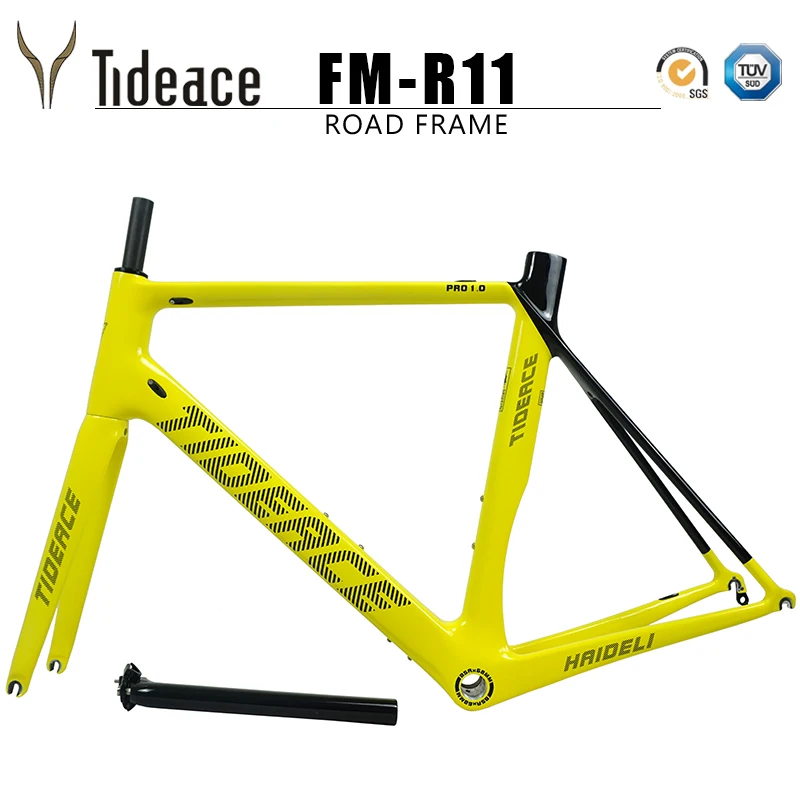 Flash Deal Tideace carbon fiber bicycle frame road bike frame carbon super carbon light weight racing road frameset accept DIY 2