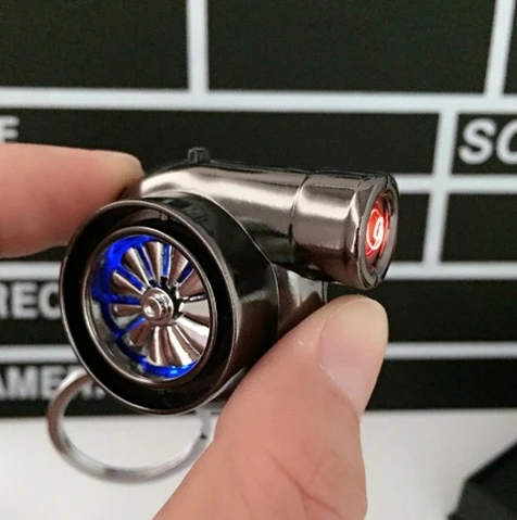 

LED car turbine 11cm*4cm*2.5cm USB Charging Cigarette Lighter Keychain