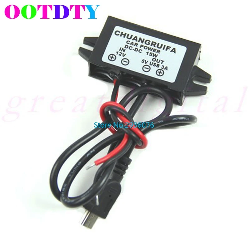 

USB Car Power Adapter DC 12V to 5V 3A 15W Waterproof DC Converter Mini APR3_10