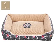 SewCrane кровать для домашних животных Юнион Джек Флаг Великобритании британская кровать для собак гнездо для щенка кошка спальная корзина со съемными моющимися чехлами