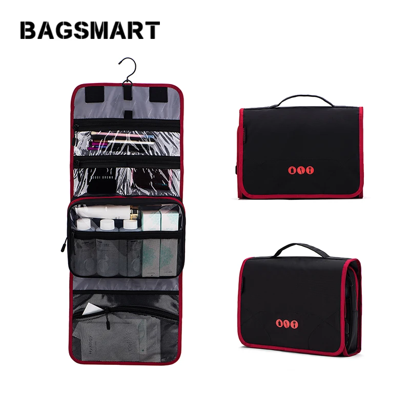 

BAGSMART Hanging Travel Organizer Cosmetic Toiletry Bag Portable Make up Case for Women Men with Hanging Hook for vacation