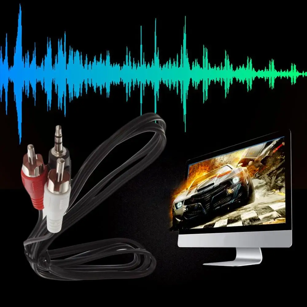 1/8 дюймов 3,5 мм разъем для 2 RCA штекер стерео аудио наушники гарнитура Y сплиттер адаптер кабель