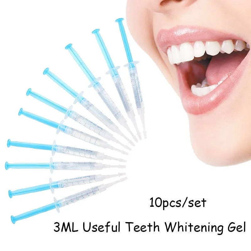 10pcs/Set 3ML Teeth Whitening Gel Syringe Dental Carbamide Peroxide