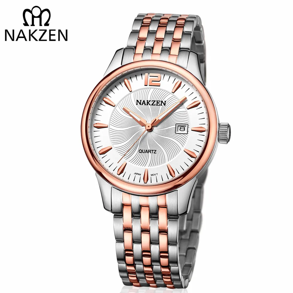 

NAKZEN Top Brand Luxury Mens Watches Fashion Business calendar Quartz Watch Male Sport Rose gold Wrist watch Relogio Masculino