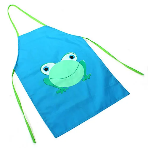 Kids Children Cute Waterproof Cartoon Frog Apron Printed Painting Cooking Apron For Kitchen Women Housework 49.5cm x 35cm