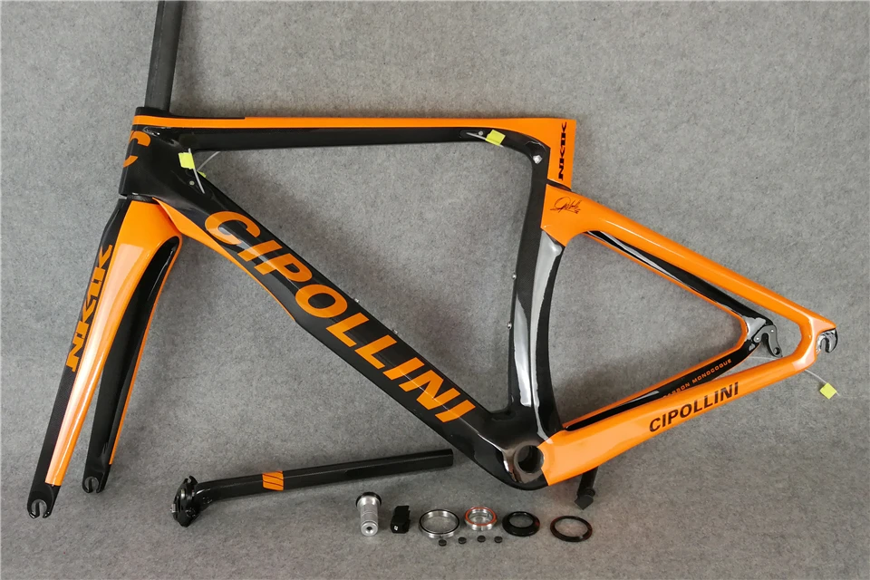 T1000 3K/1K CARROWTER bicycle Frameset Orange-Black Fluo Cipollini NK1K carbon road bike frame with BB68/BB30 Matte/Glossy