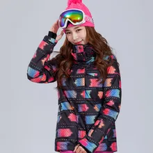 GSOU снег для женщин лыжная куртка для сноубординга куртка ветрозащитный водостойкий Открытый Спортивная одежда супер теплая с капюшоном зимнее пальт