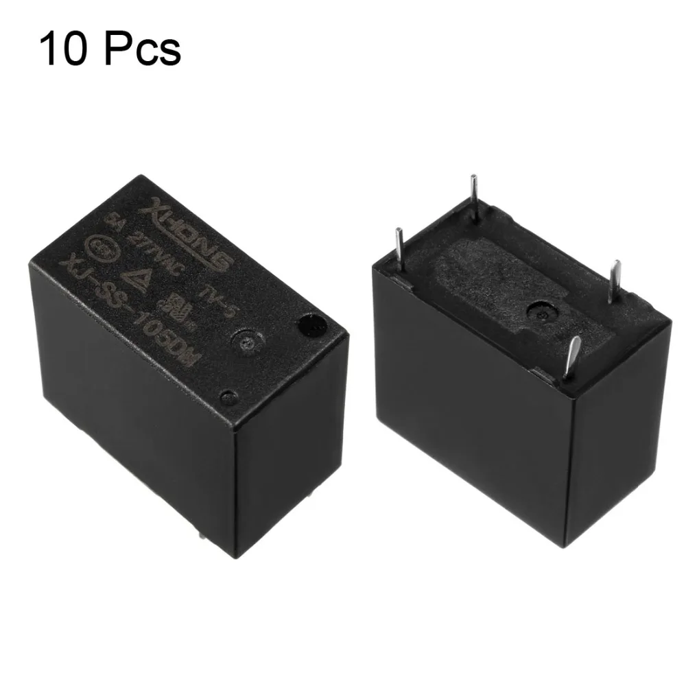 UXCELL 10 шт PCB электромагнитные реле DC 5/12 V катушки 4 Pin Mini печатной платы электромагнитное Мощность реле 5A 277 В переменного тока для удаленного Управление