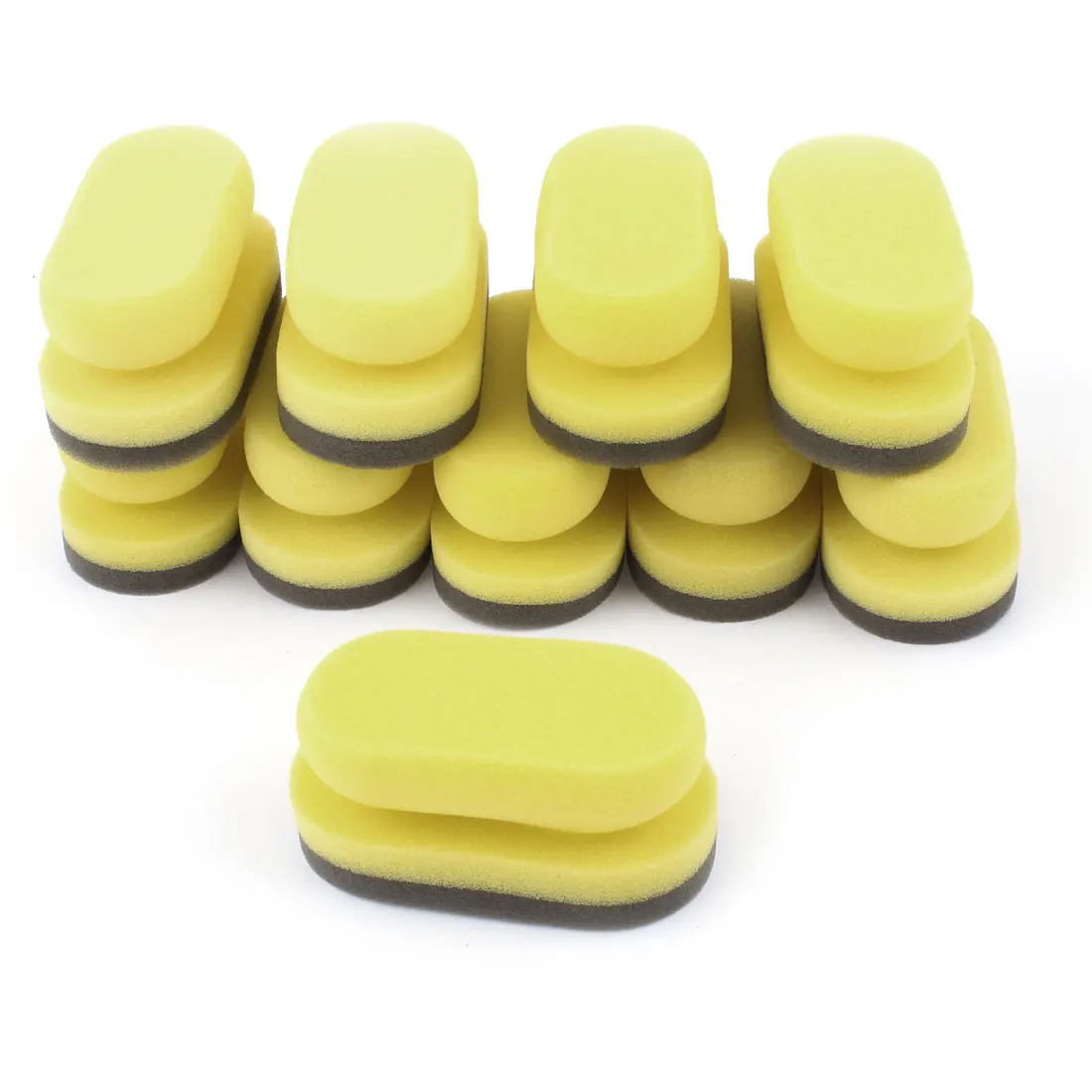 UXCELL 10 Pcs Yellow Gray Soft Sponge Car Glass Washing Cleaning Pad