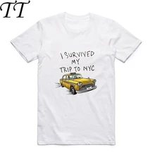 Camiseta de baile peter parker branco manga curta camiseta masculina eu sobrevivi a minha viagem para nyc 2019 camisetas engraçadas