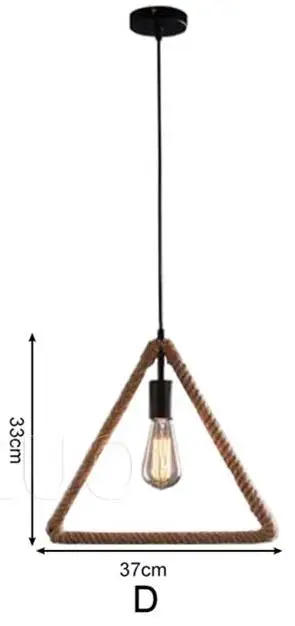 Американский Винтаж гладить Стиль геометрический пеньковая веревка Подвесные Светильники для кафе ресторана бара промышленные подвесные светильники - Цвет корпуса: D