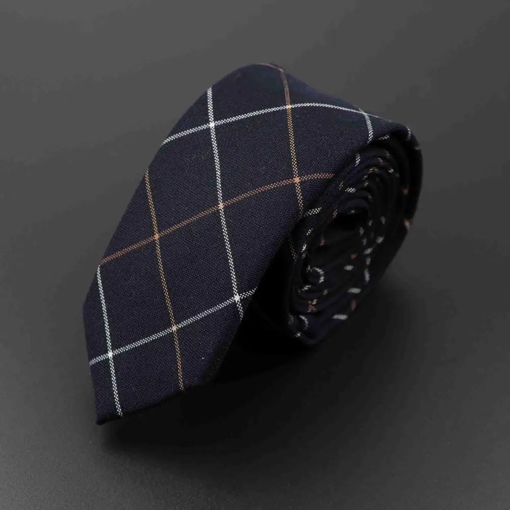 Цветочный клетчатый мягкий галстук на шею 6,5 см, качественный удобный хлопковый льняной галстук, деловой смокинг, мужской галстук, подарок, аксессуары для галстука - Цвет: 9