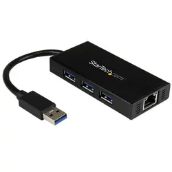 Концентратор USB 3,0 ALUMINIO CON CABLE 3 PUERTOS Y ADAPTADOR ETHERNET