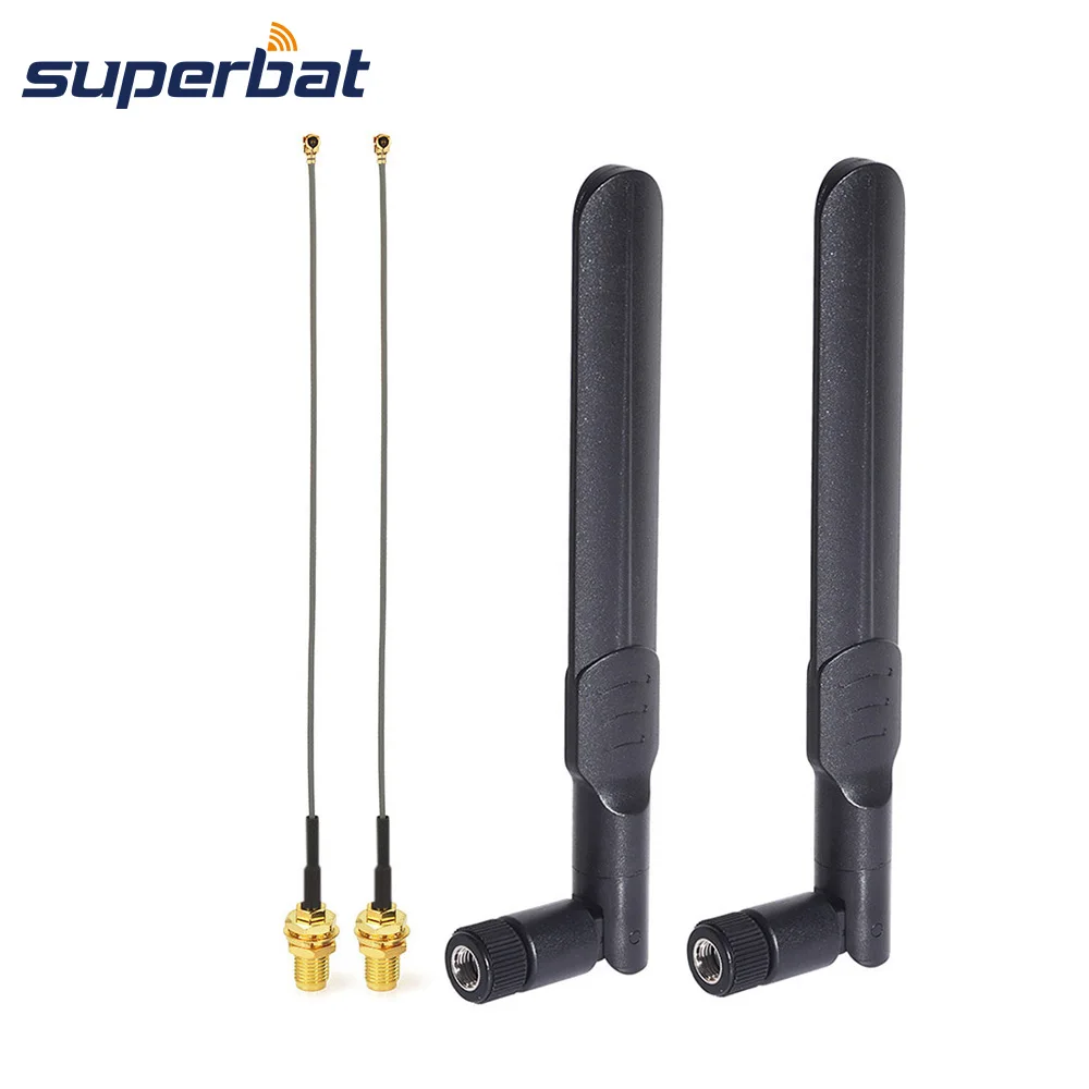 

Superbat WiFi 2.4GHz 5GHz 6dBi RP-SMA Antenna,15cm IPX IPEX U.FL to RP-SMA Cable