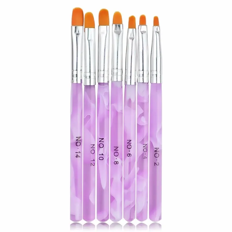7pcs/set Painting Drawing Brushes Set Nail Art Brush Pens Varnish LED UV Gel Polish Manicure Tools Kit | Красота и здоровье