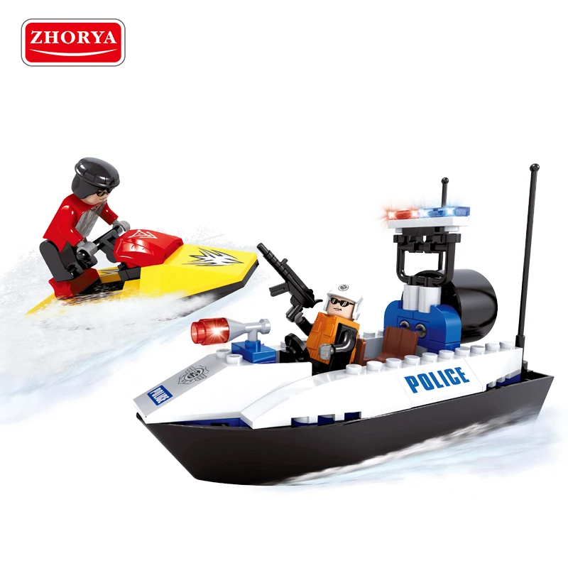 Zhorya 114PCS Blocks Patrol Marine Police Figures Boys Toys Model Building Creator Educational Bricks for Kids | Игрушки и хобби