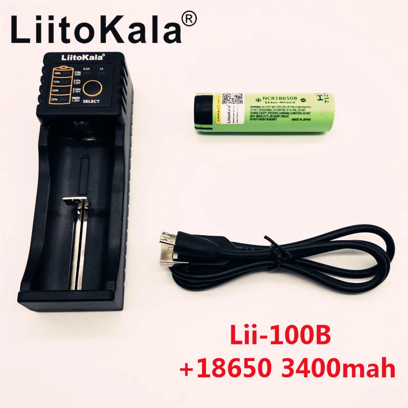 

2017 New original for panasonic 18650 lithium-ion battery 3400 mAh NCR18650B 3.7 V Rechargeable batteries+Lii-100B 18650 charger