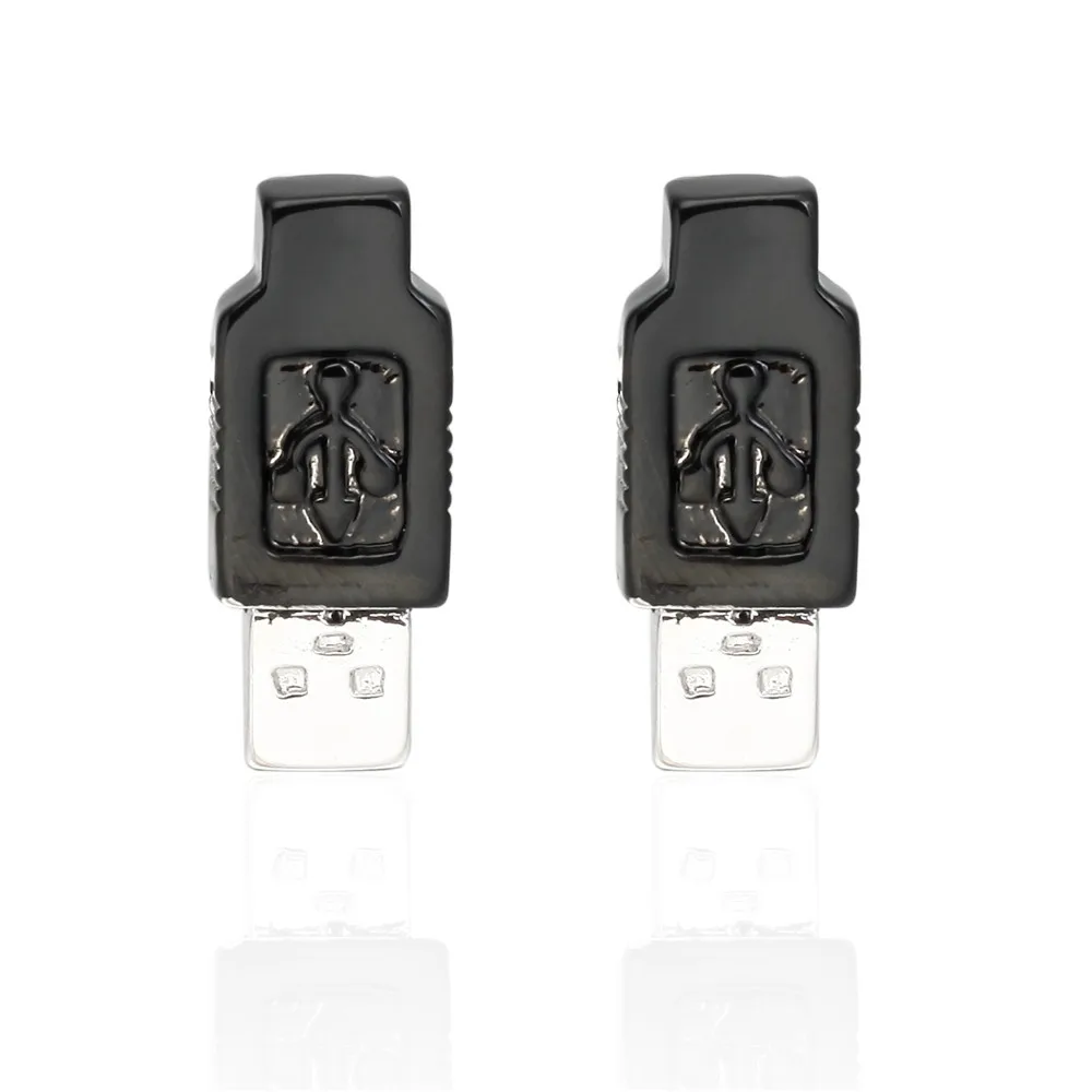 Memolissa Модный Французский USB дизайн запонки для мужские женские черные USB манжеты кнопки уникальные Личная рубашка запонки ювелирные изделия