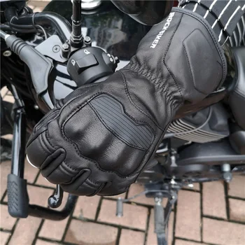 

100% Waterproof Keep Warm Motorcycle Glove Genuine Leather Long Moto guantes Riding Motosiklet Eldiveni Protective High Quality