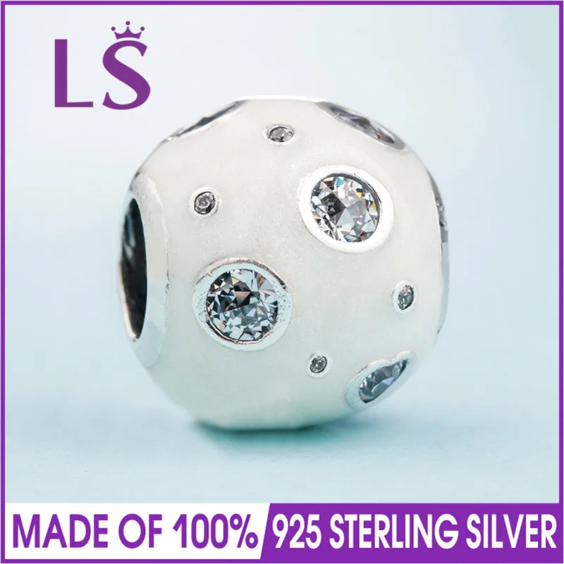 

LS 100% Real 925 Sterling Silver Pearlescent Dreams MURANO CHARM Fit Original Bracelets Pulseira Encantos Beads DIY Jewelry.N