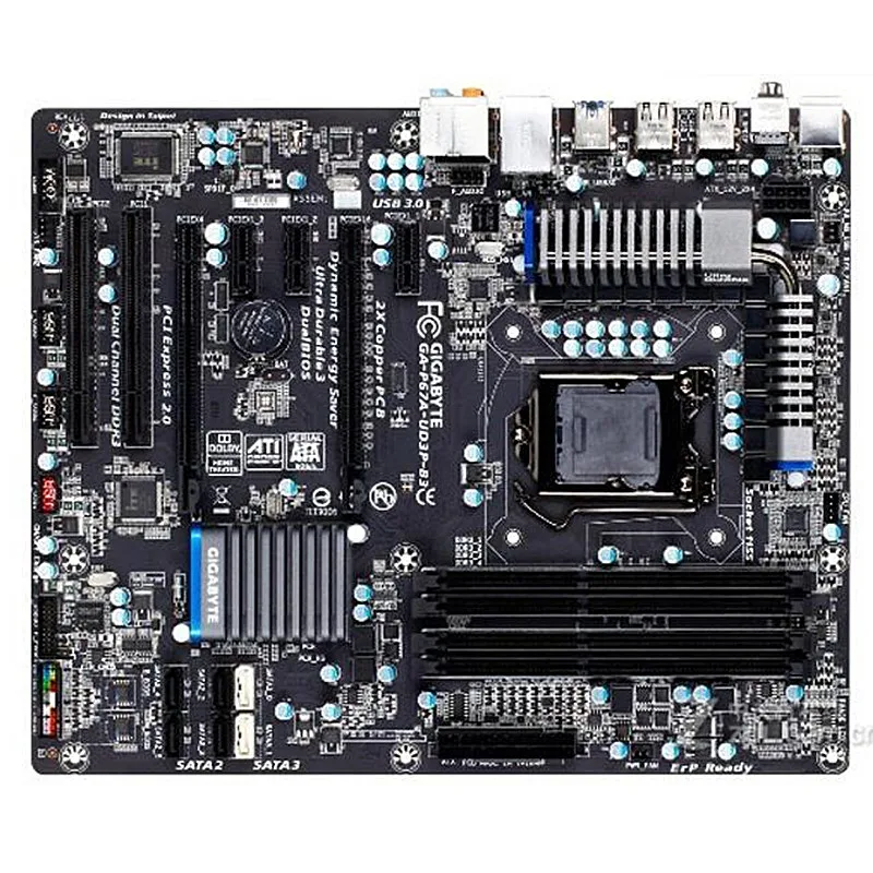 Материнская плата для Gigabyte оригинальная б/у настольного ПК с процессором P67 LGA 1155